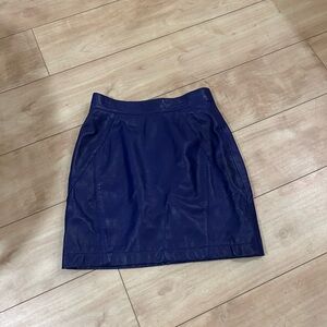 Blue Leather Skirt